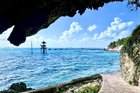 Beautiful views of Isla Mujeres, Mexico. Above and from below
